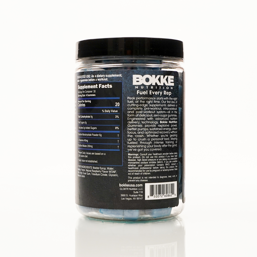 Creatine Monohydrate Pre-Workout Gummies — BlueRazz Rush (120 ct / 30 servings)